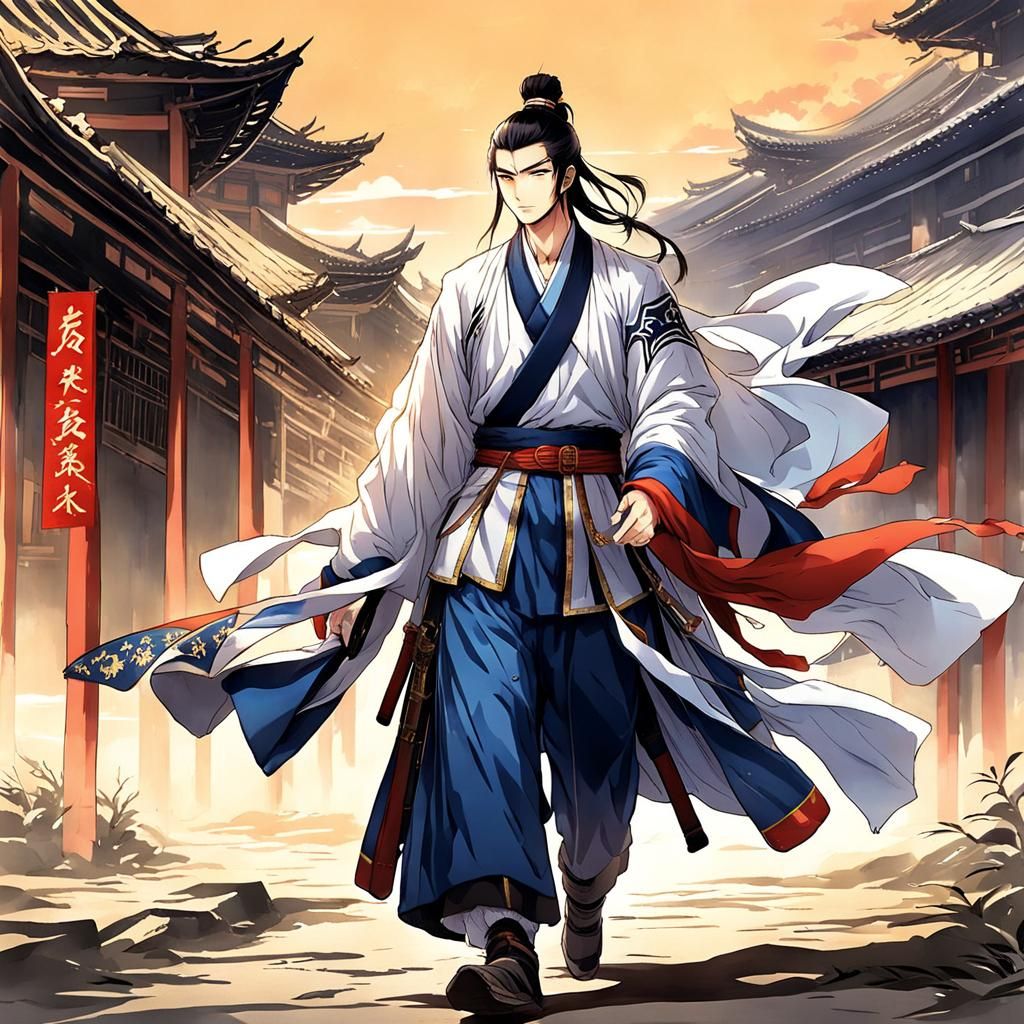 Chinese Warrior Returns Home: Anime Style