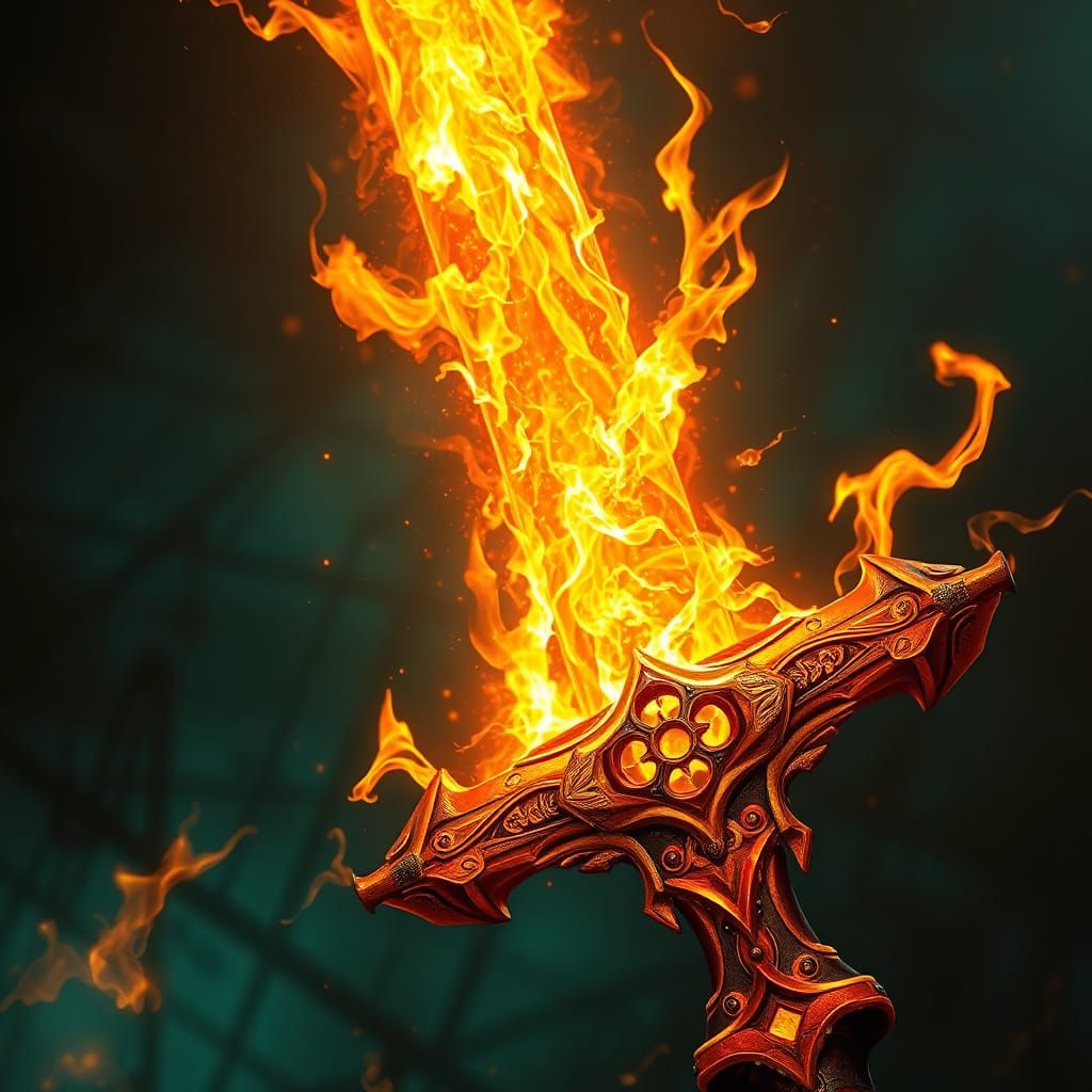 Epic Fantasy Sword Unleashes Fiery Fury