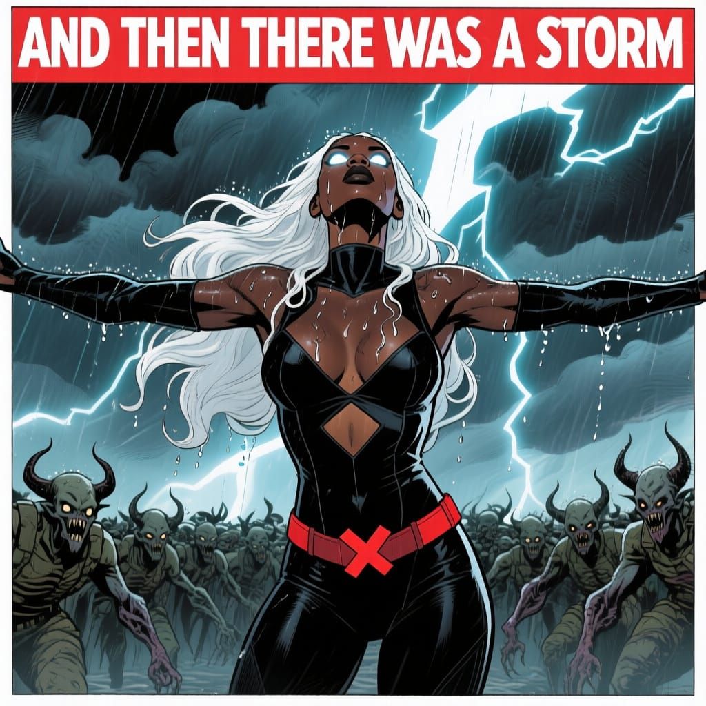 Storm Comic Splash Page in Jim Lee Style