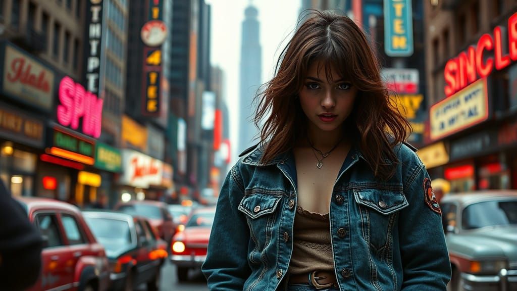 Young Woman in 1970s NYC Streets