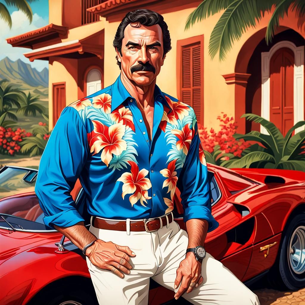 Tom Selleck as Young Magnum P.I. in 8k