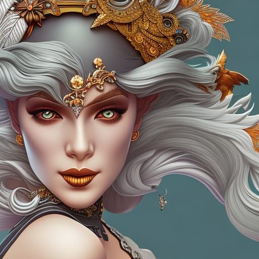 Wolf Woman Digital Painting in Hyperrealistic Detail