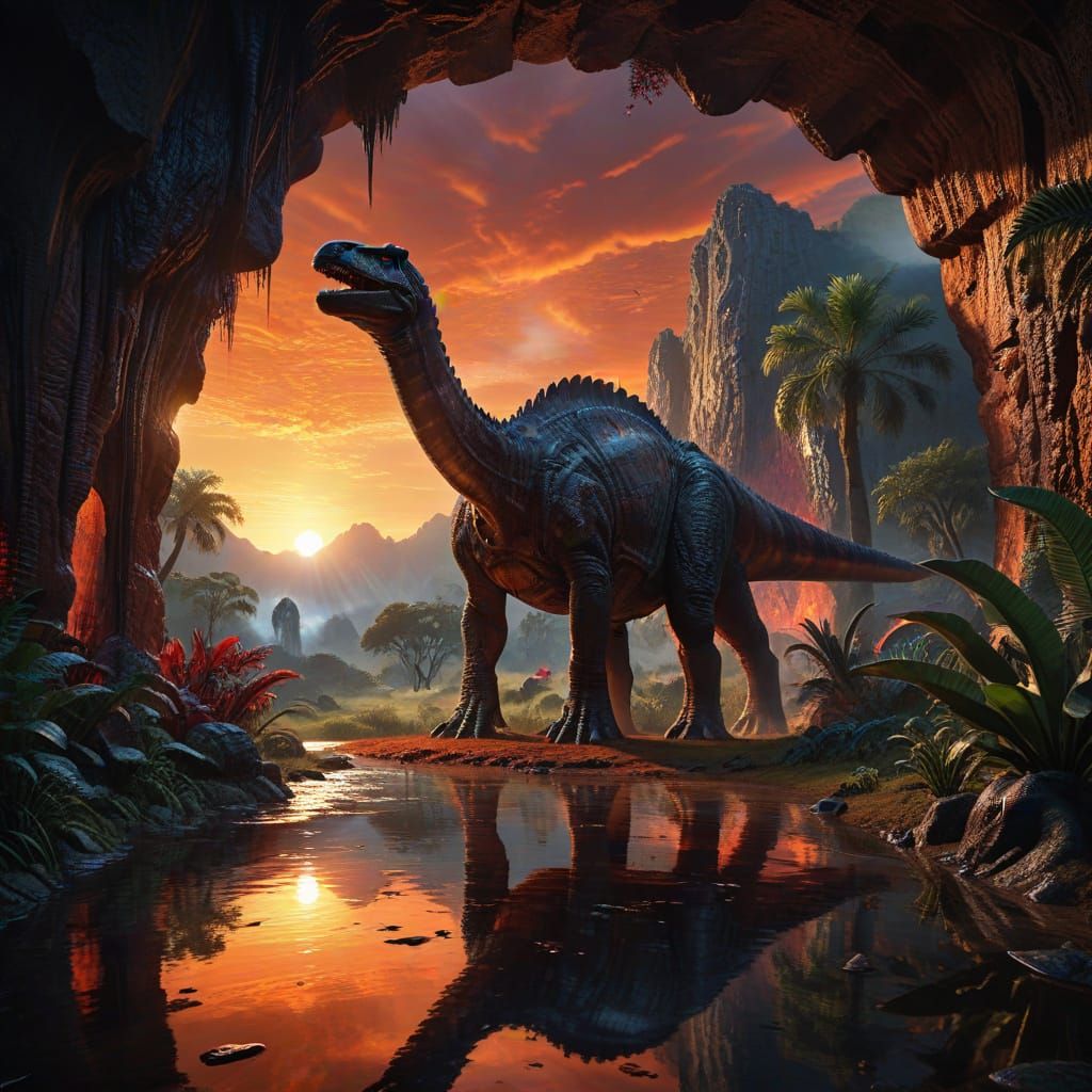 Brachiosaurus Family in Jurassic World: Matte Painting