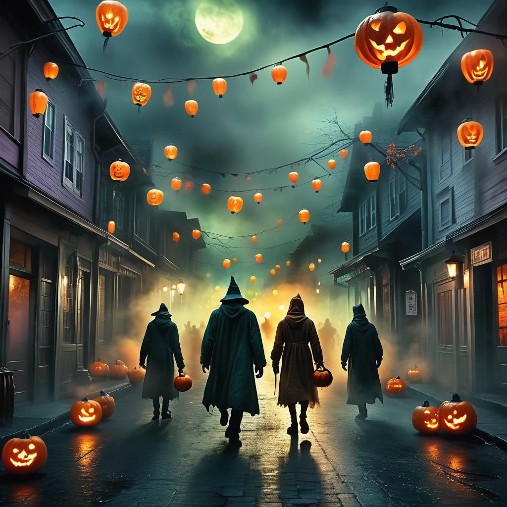 Monsters and Ghosts Roam Lively Street in Cinematic Horror