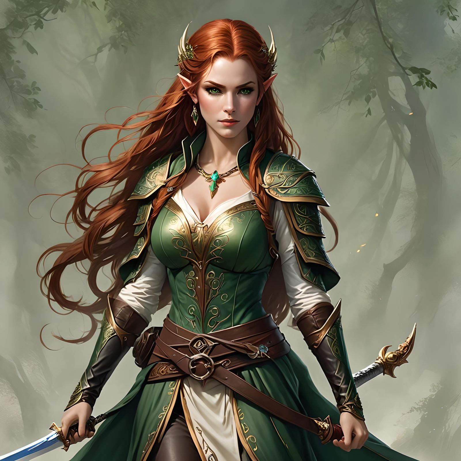 Elegant High Elf Bladesinger with Familiar