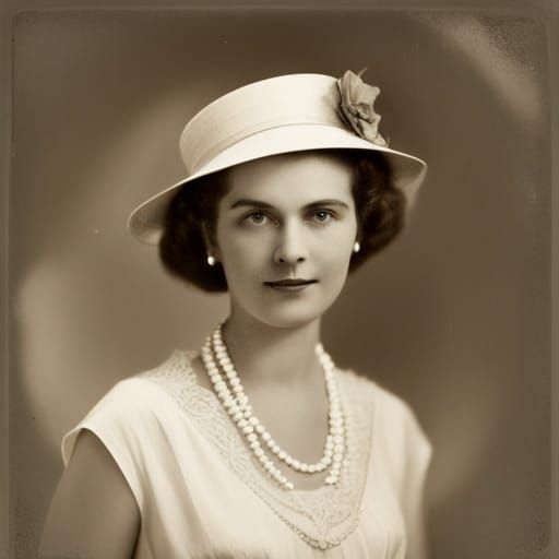 Debonair 1950s Housewife in Sepia Photograph