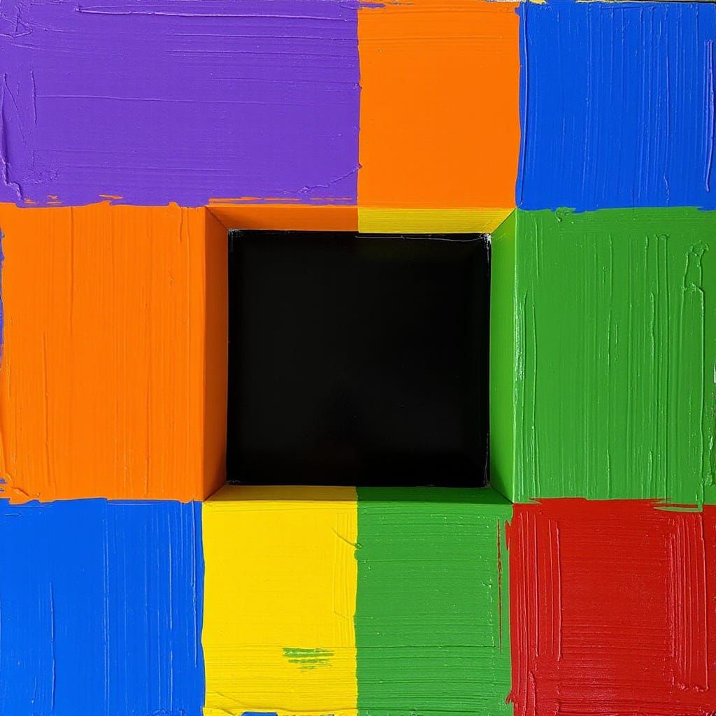 Vibrant Nested Squares in 3D Effect