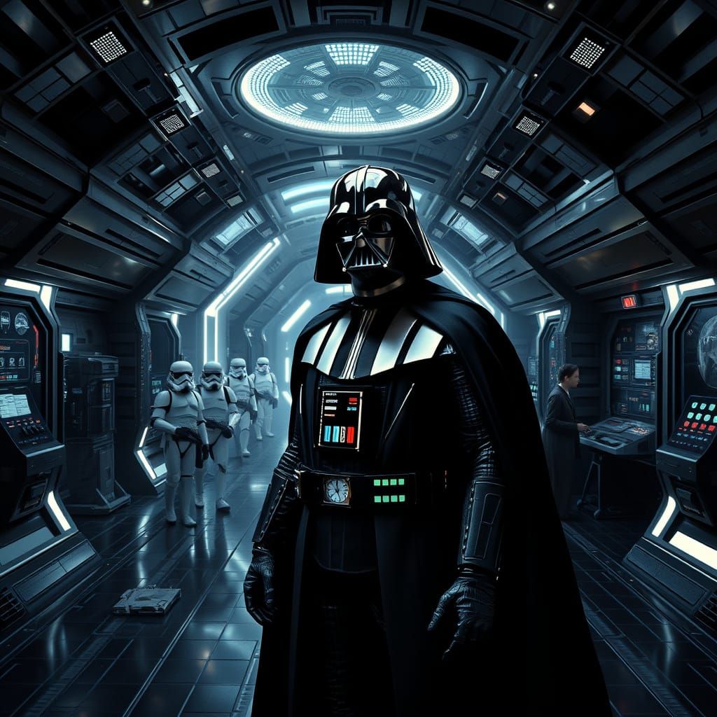 Darth Vader Dominates the Death Star's Dark Corridors
