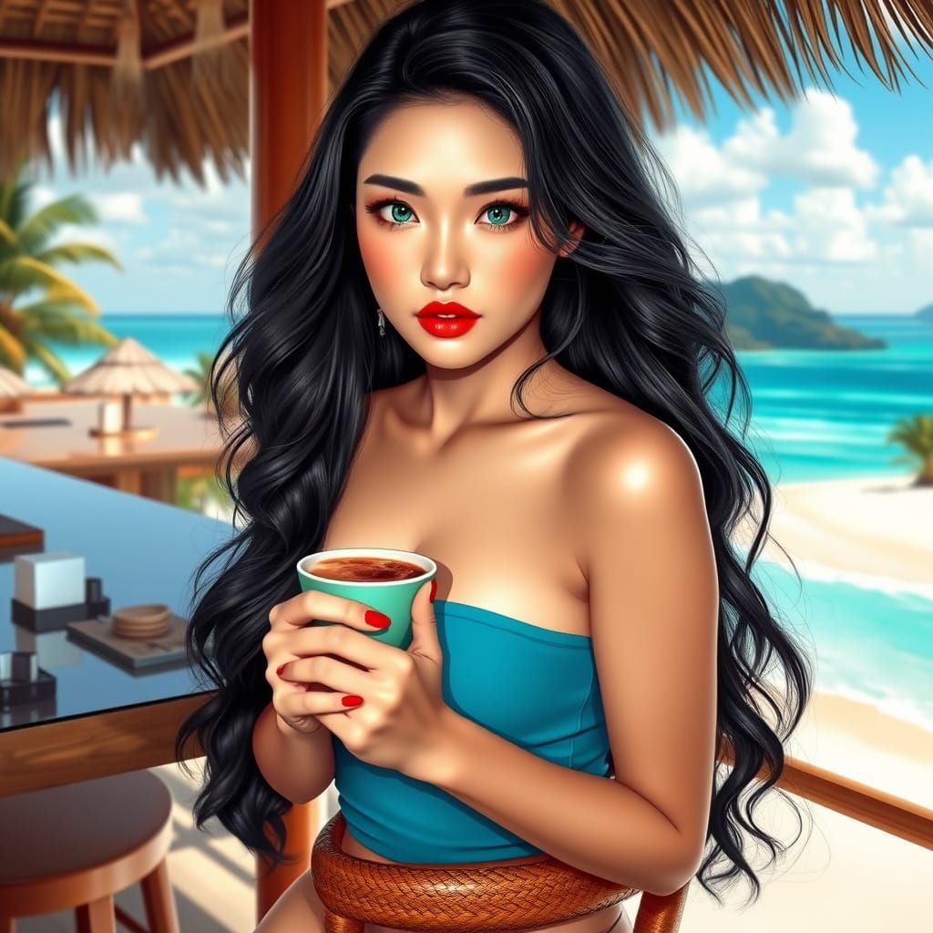 Exotic Island Siren in Cerulean Blue