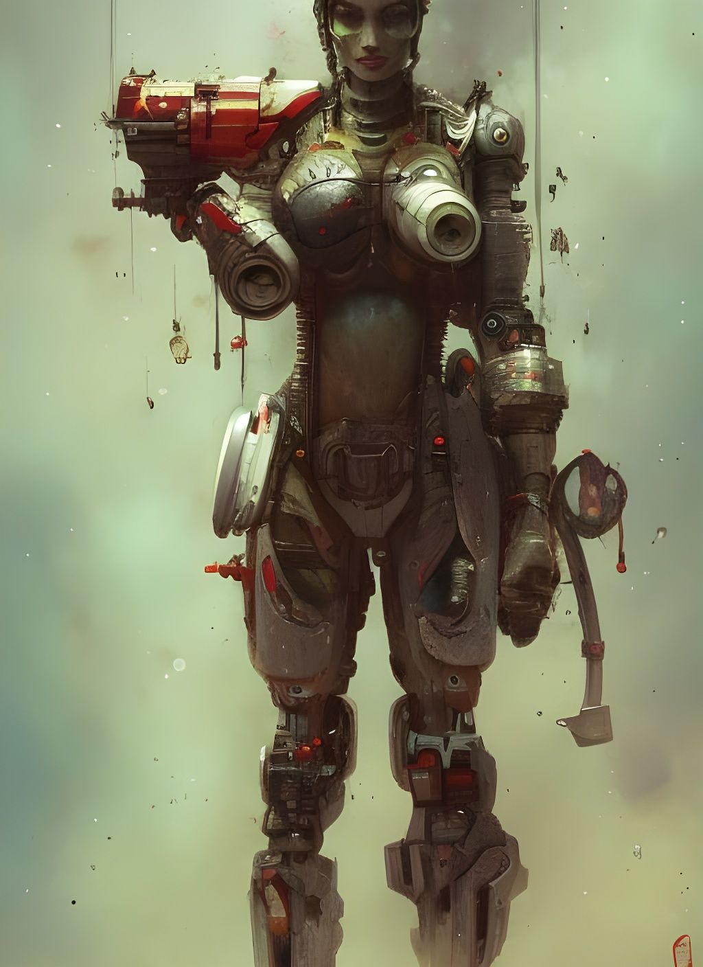 Crayon Caricature of Cyborg Character Design