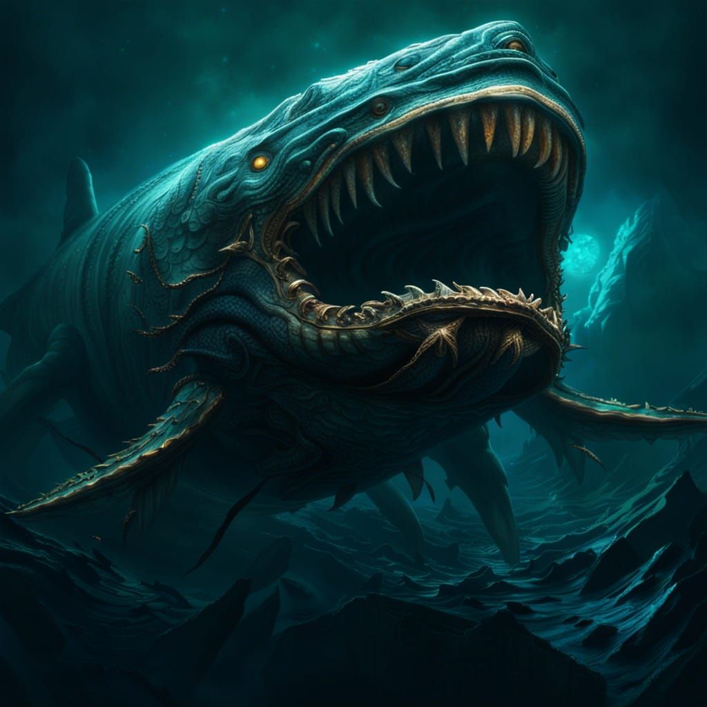 Majestic Leviathan in the Deep Sea