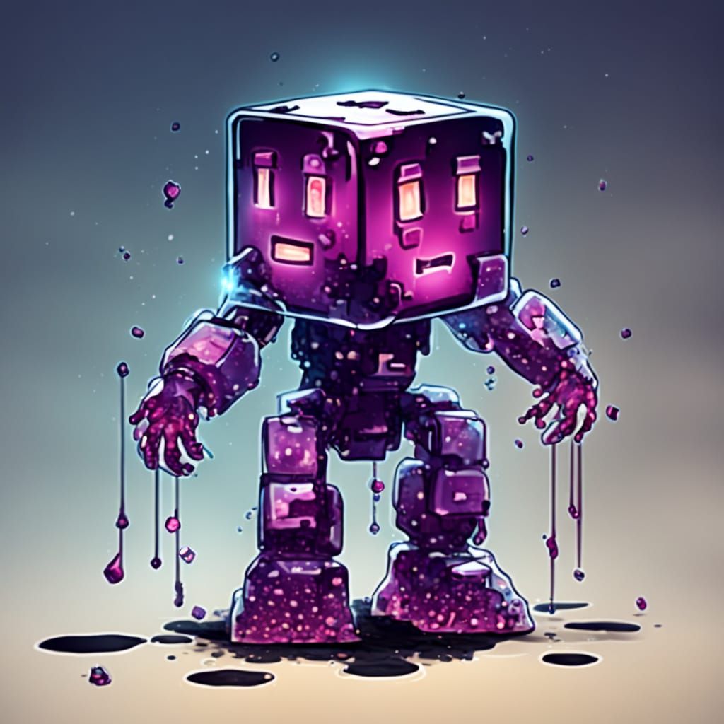 Gelatinous Humanoid Emerges from Cubic Mass