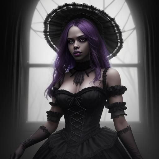 Gothic African-American Beauty in Dark Fantasy Art