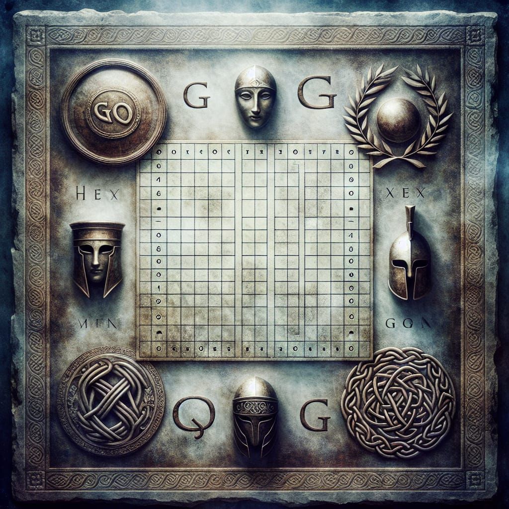 Ancient Go Board Game of War Overhead View