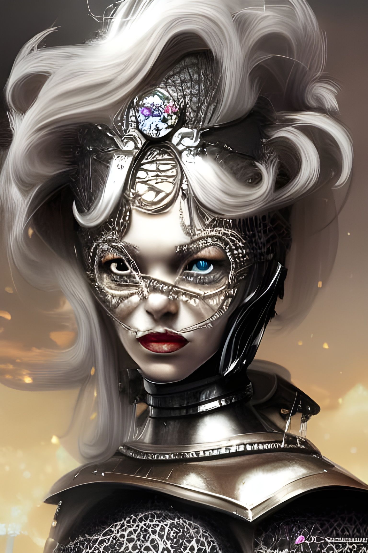Armored Villain Portrait in Ornate Style