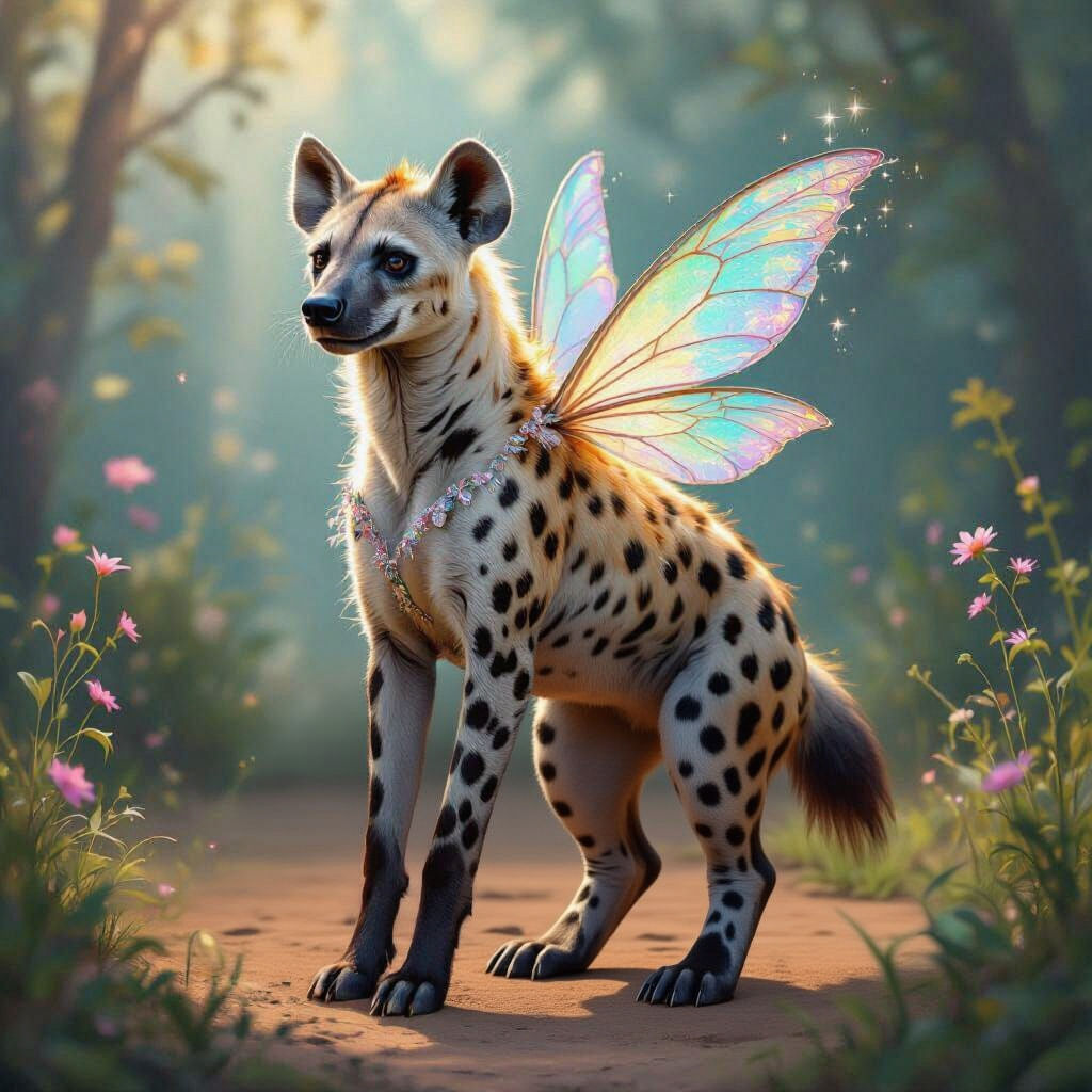 Hyena with Fairy Wings: A Whimsical Creature
