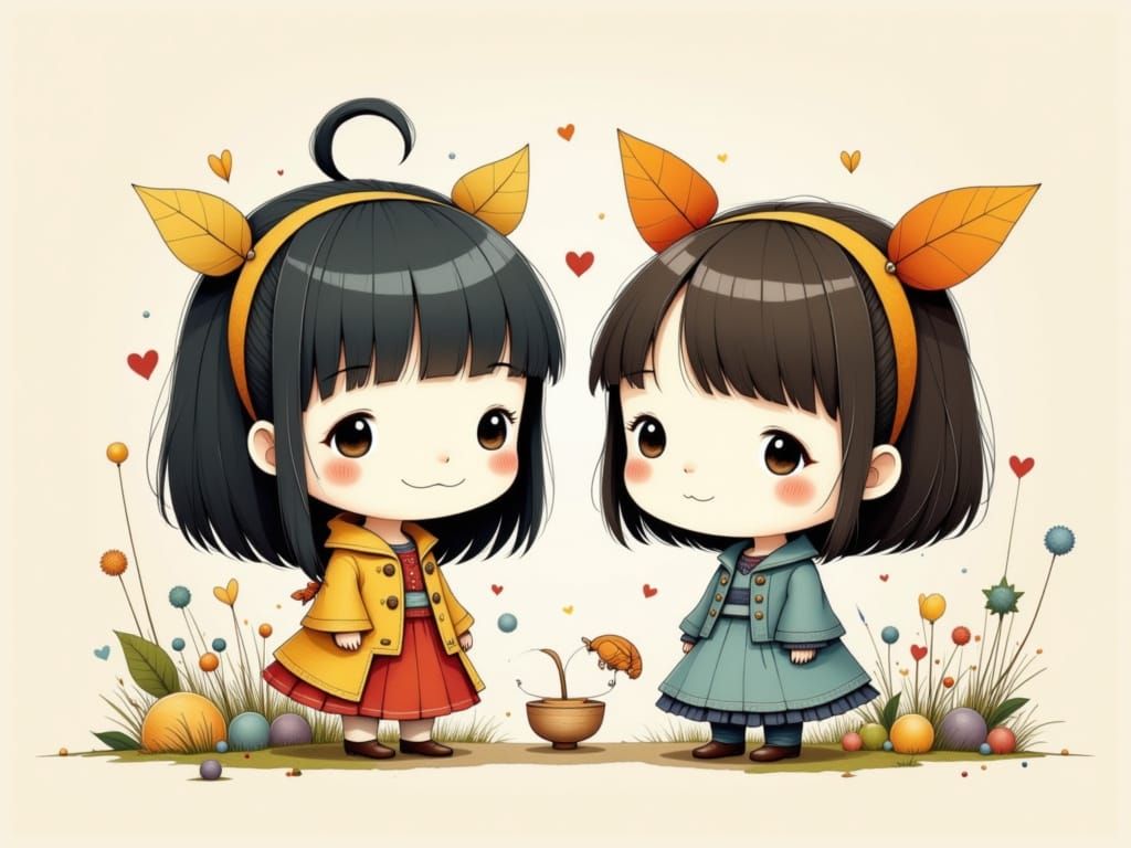 Kawaii Snow White in Earthy Anime Style