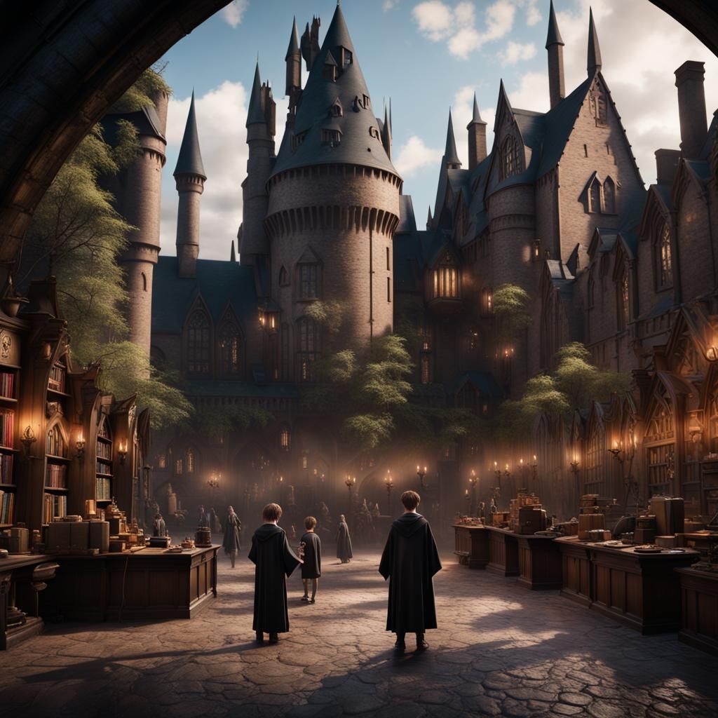 Harry Potter Casting Spells at Hogwarts