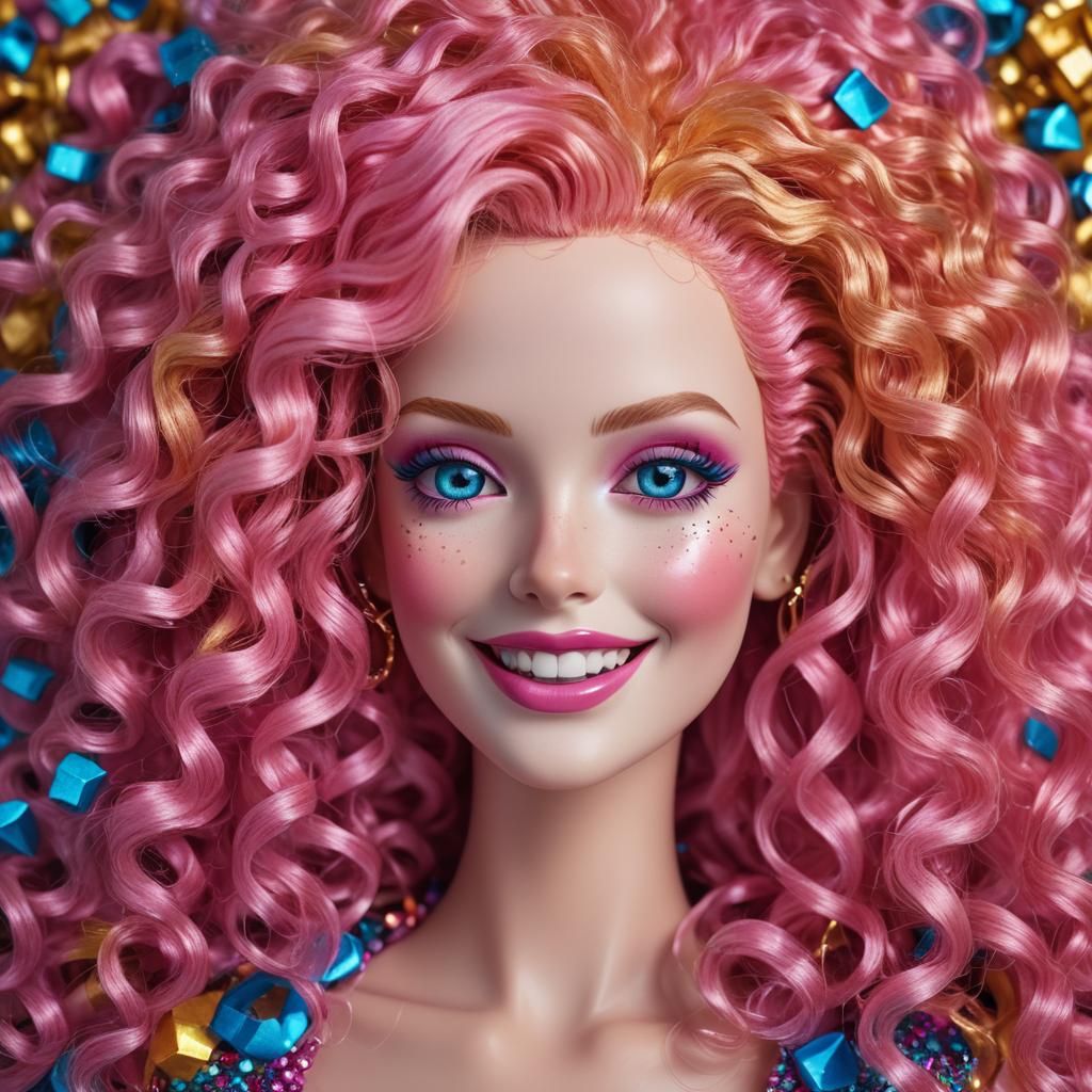 Doll-Inspired Portrait with Pink Hair in 8K