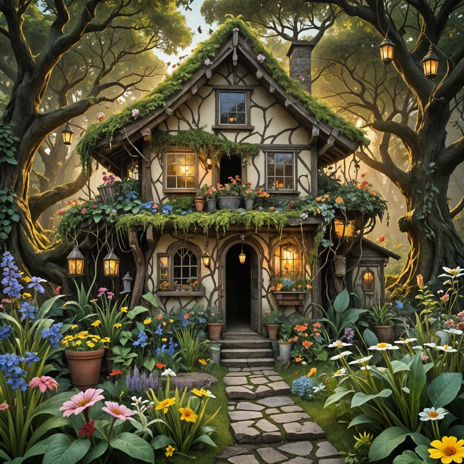 Enchanted Potting Shed in Golden Hour Light