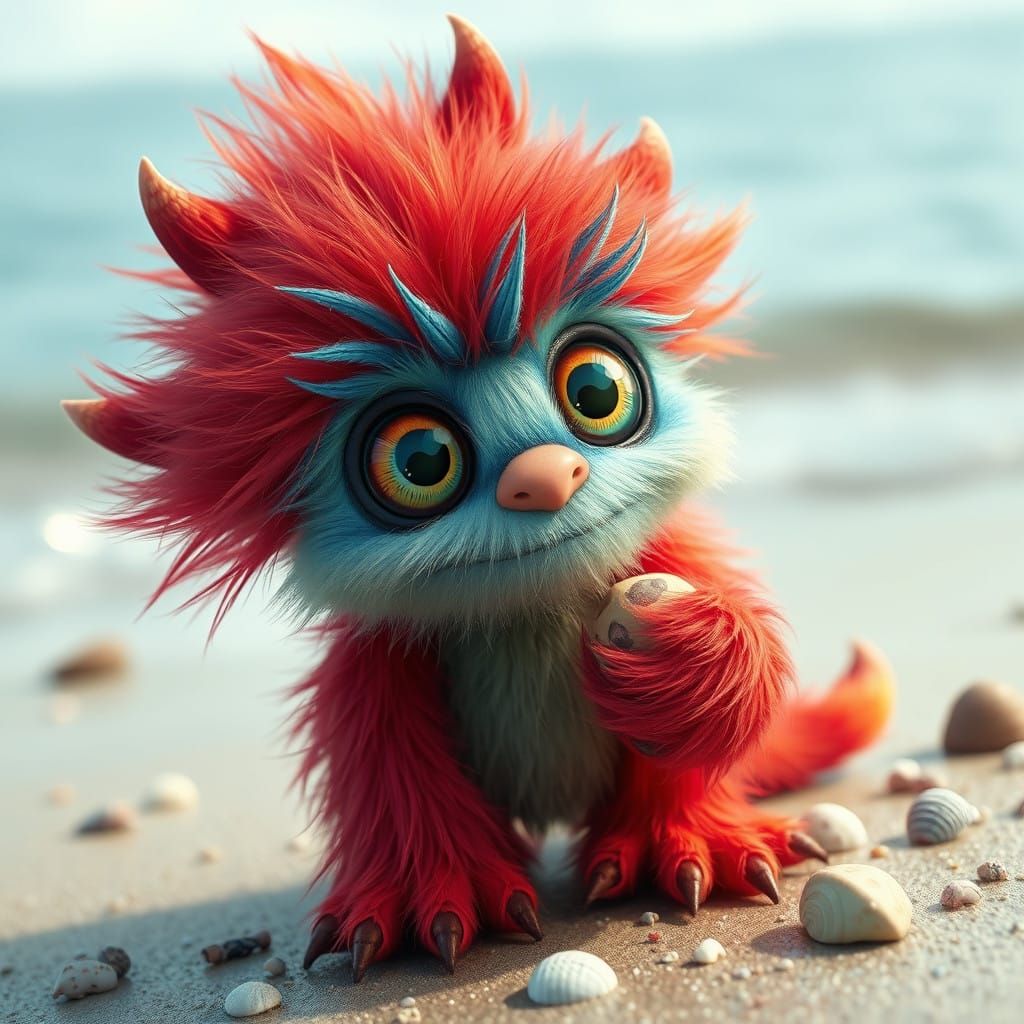 Vibrant Beach Monster