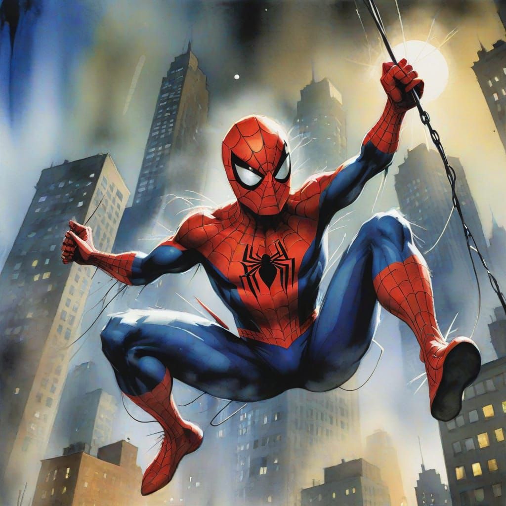 Spider-Man in Stephen Gammell Style