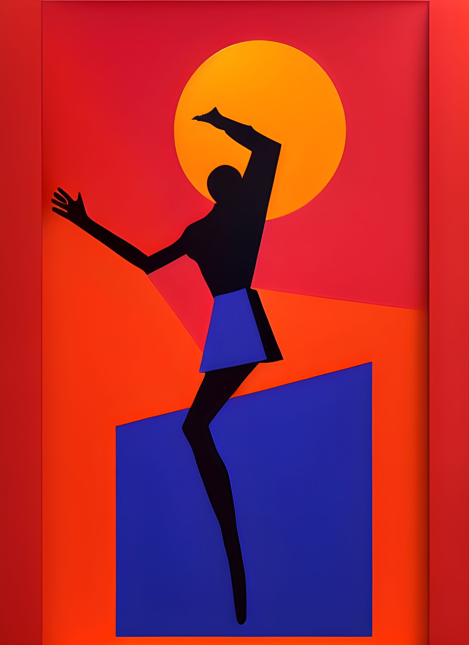 Dancing Woman: Surreal Bauhaus Poster Art
