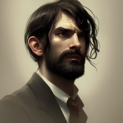 Handsome Investigator Portrait in Hyperdetailed Style