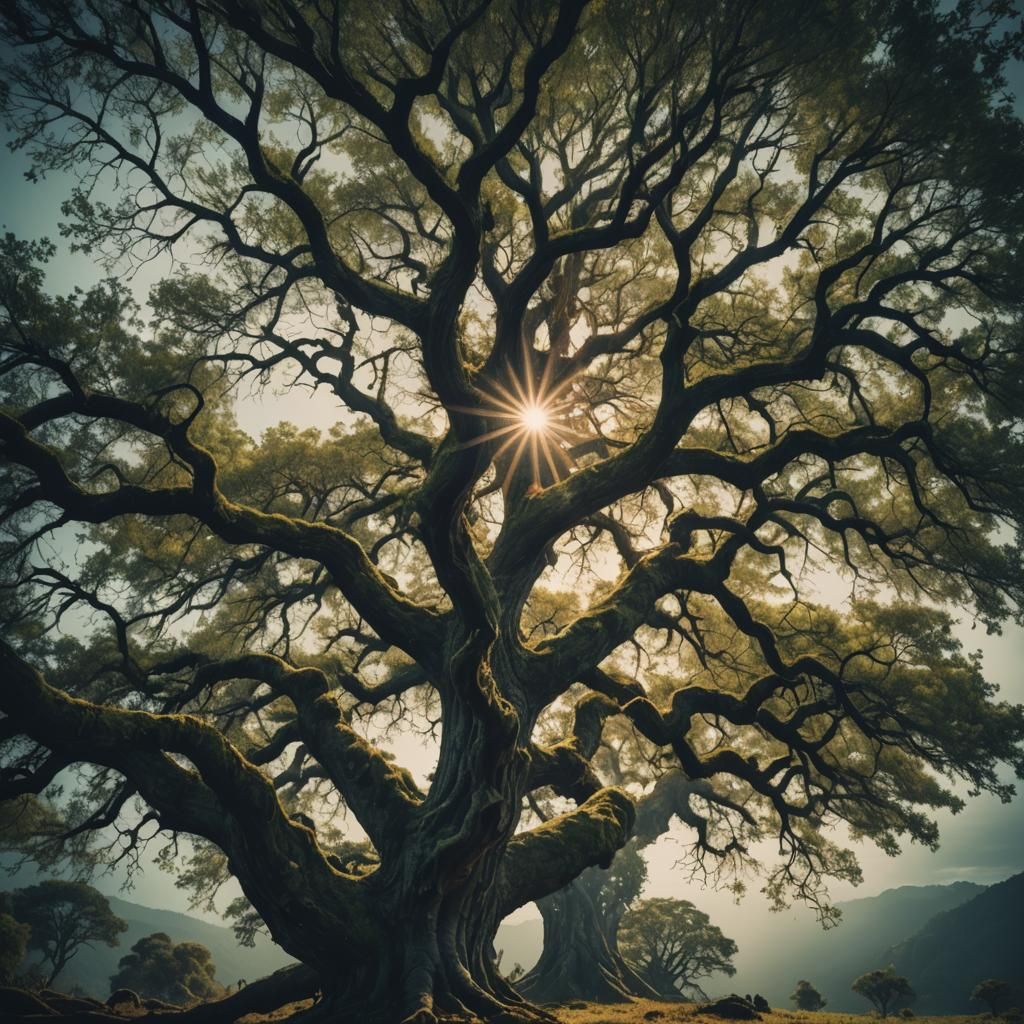 Dramatic Magical Tree in Cinematic Style