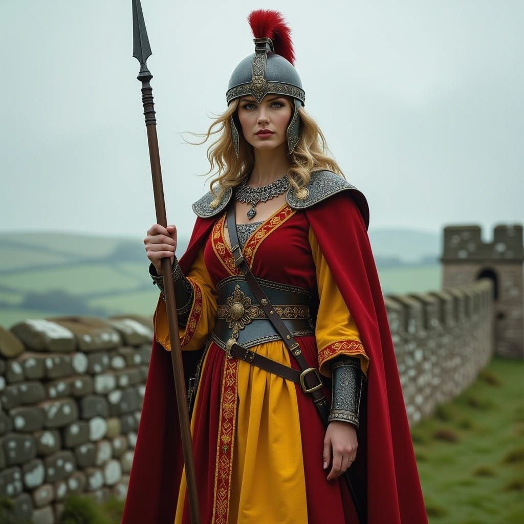 Anglo-Saxon Goddess Friagabis on Hadrian's Wall in Cinematic...