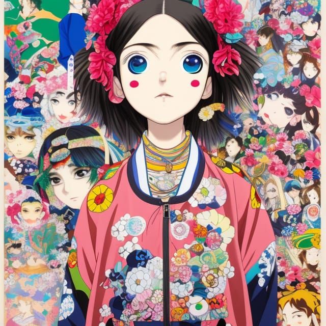 Anime Girl Portrait in Harajuku Style