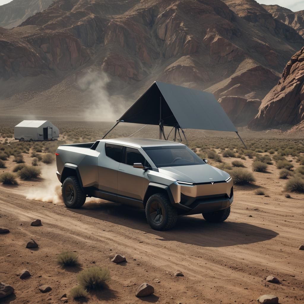 Tesla Cybertruck: A Cinematic Film Still