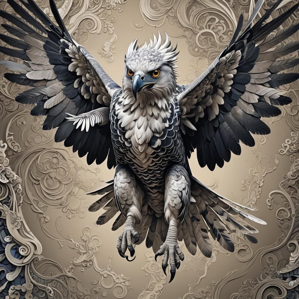 Harpy Eagle in Chinese style.