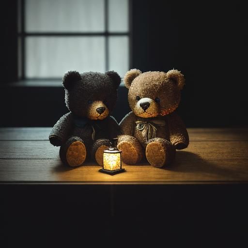 Teddy Bears in Atmospheric, Hyperrealistic Macro Photography