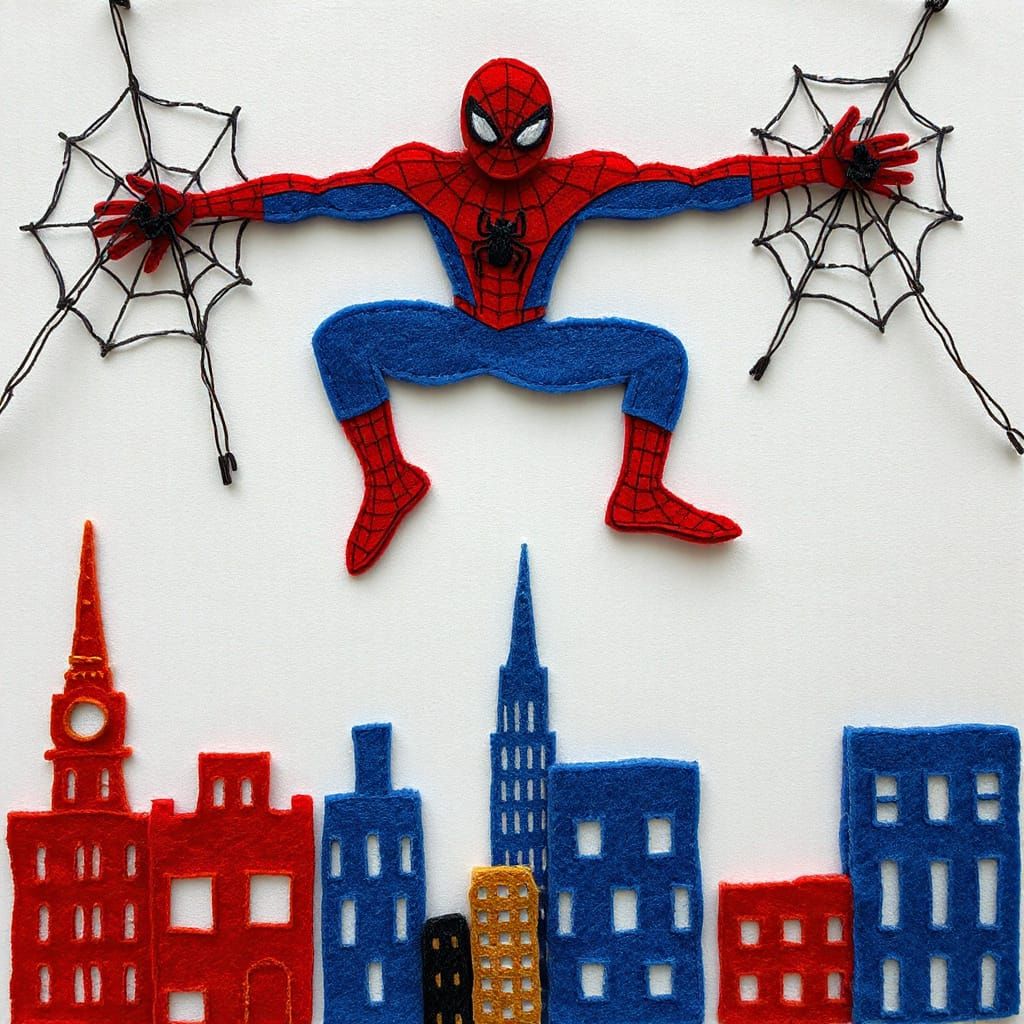 Felt Spiderman in Felt New York City