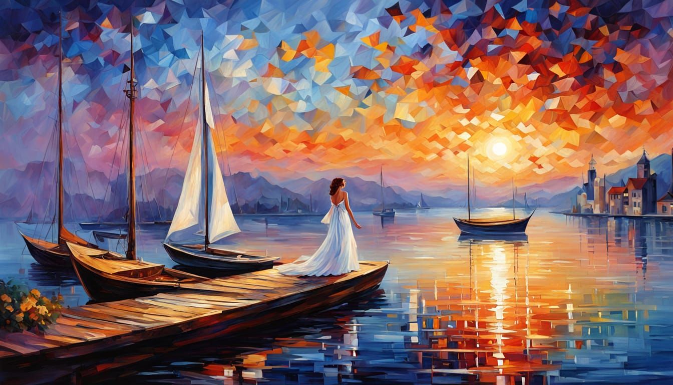 Woman Waves Goodbye to Boat in Ominous Bay Scene