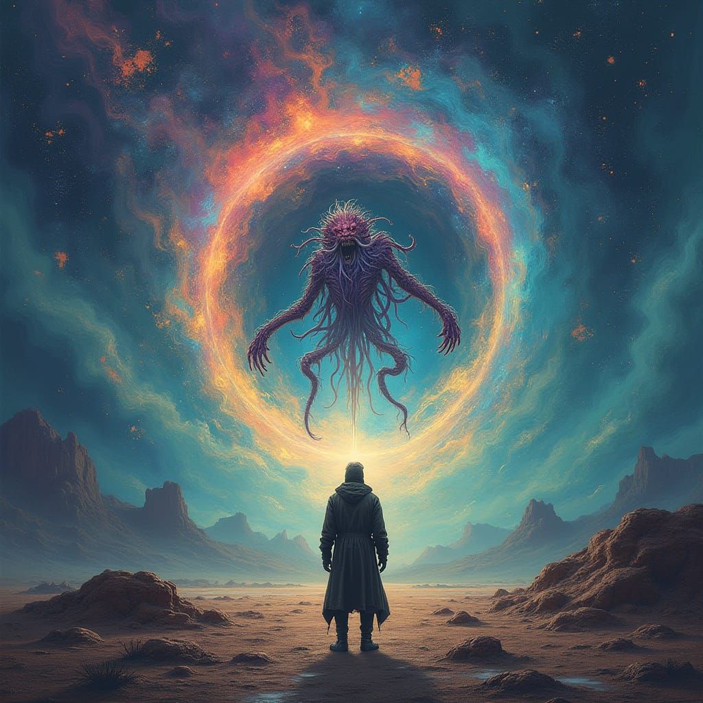 Human Witness to Otherworldly Portal in Wasteland