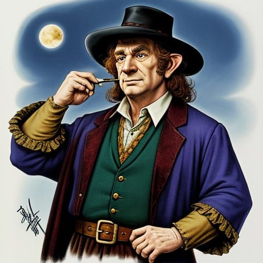 Vintage Pimp Bilbo Baggins in Dystopian Tolkien Realism