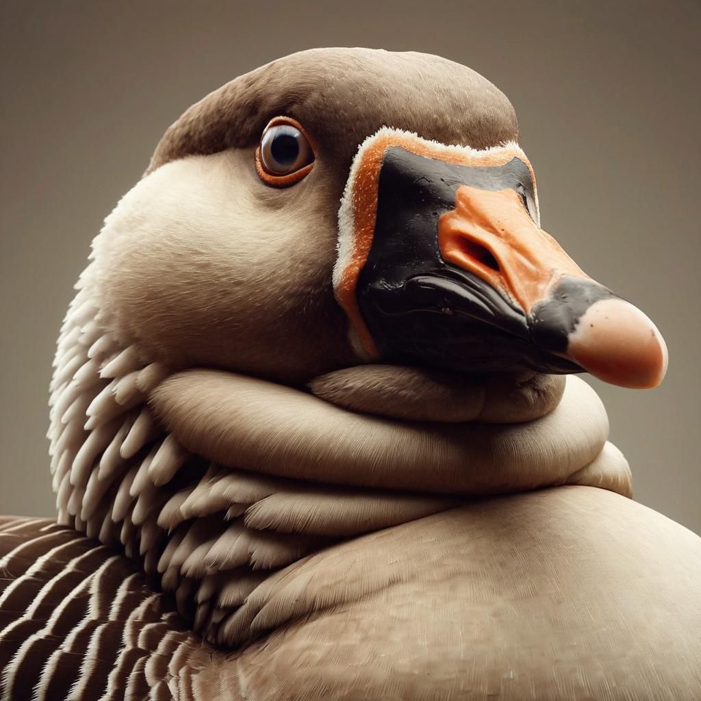 Comical Obese Goose with Disdainful Expression