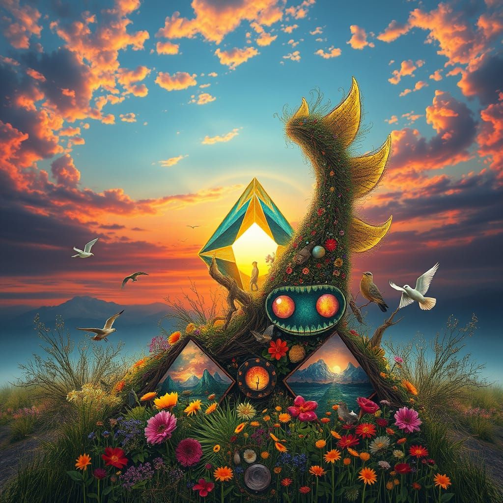 Ephemeral Land Art: Prism Sunset Sculpture