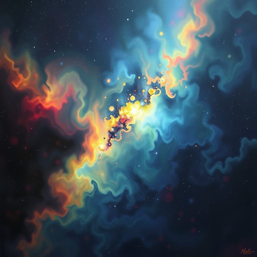 Intergalactic Expanses with Nebulae in Abstract Style