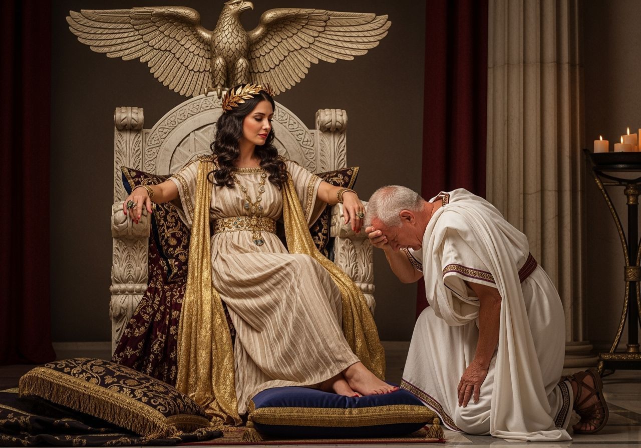 Empress Messalina on Her Throne in Ancient Rome