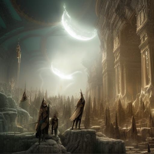 Epic Elves in Detailed Digital Matte Painting