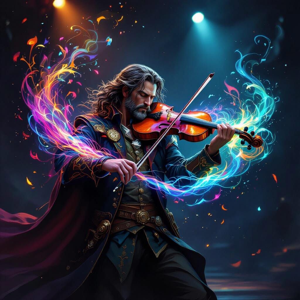 Charismatic Bard Conjures Magic with Violin