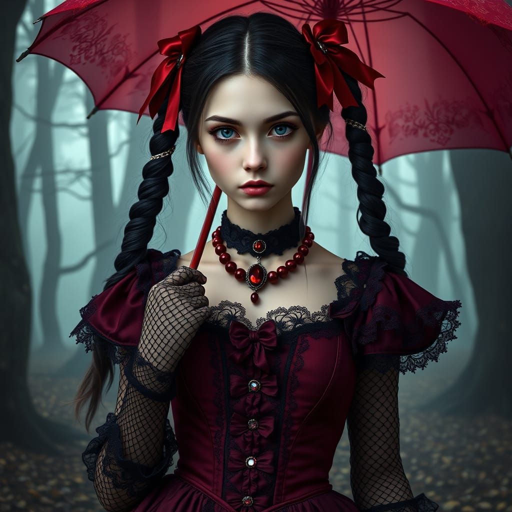 A highly detailed photograph of a fair-skinned young woman w...