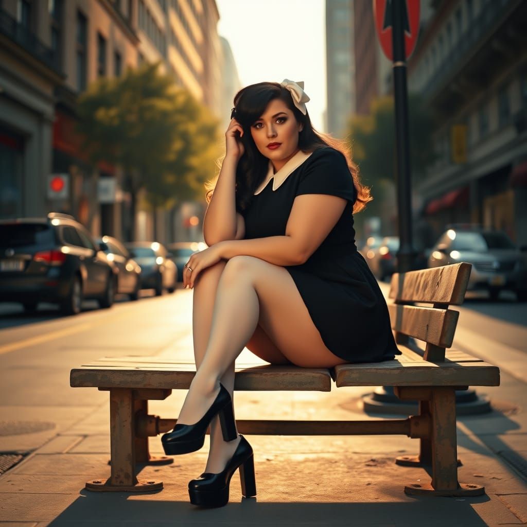 Sophisticated City Siren in Vintage Chic Style