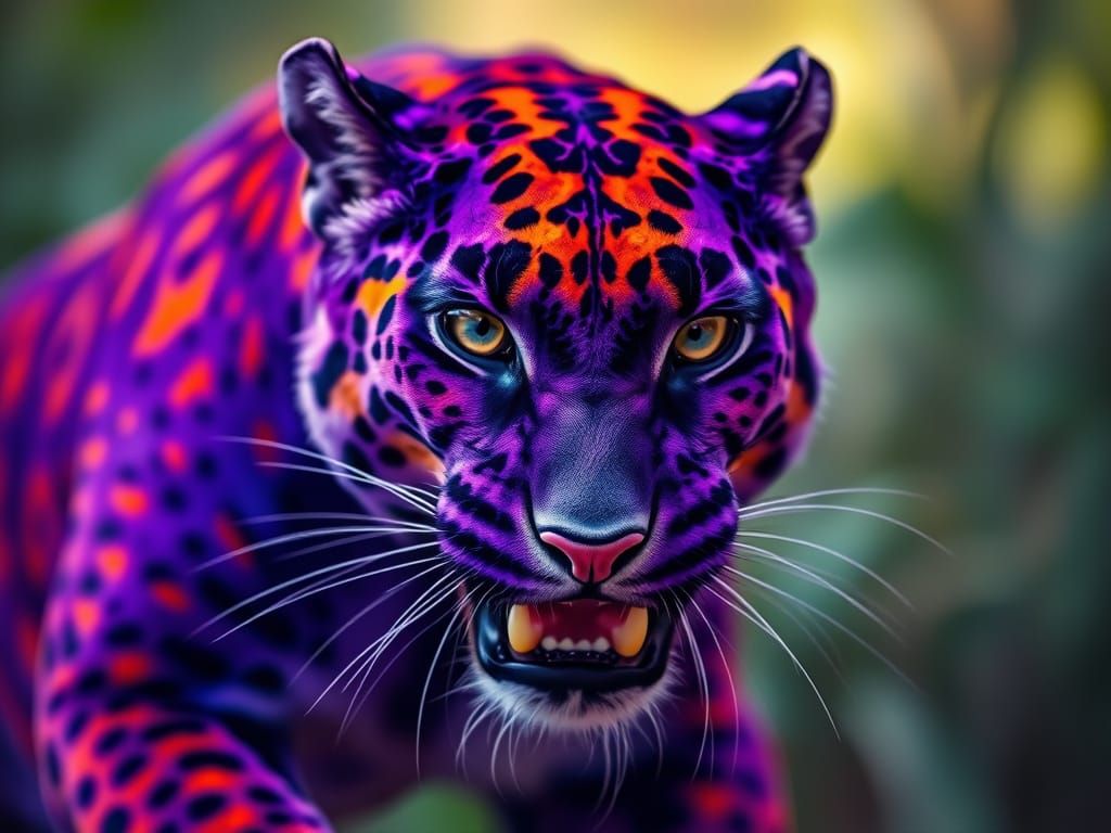 Vibrant Panther in Midnight Stance
