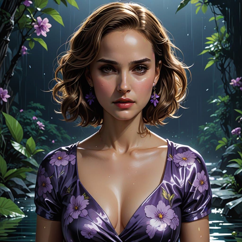 Epic Movie Star in Vibrant Water Scene, Inspired by Anime an...