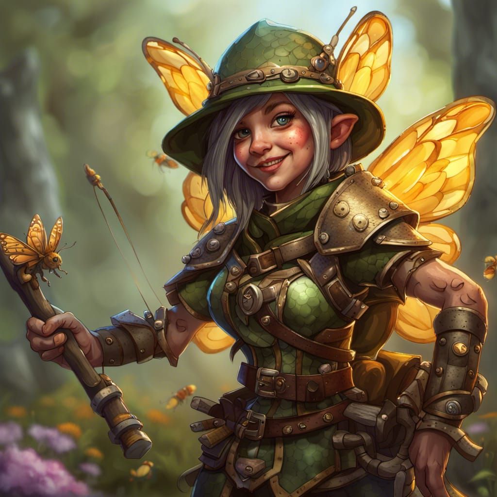 Gnome Swarm Keeper Ranger Portrait in 8K