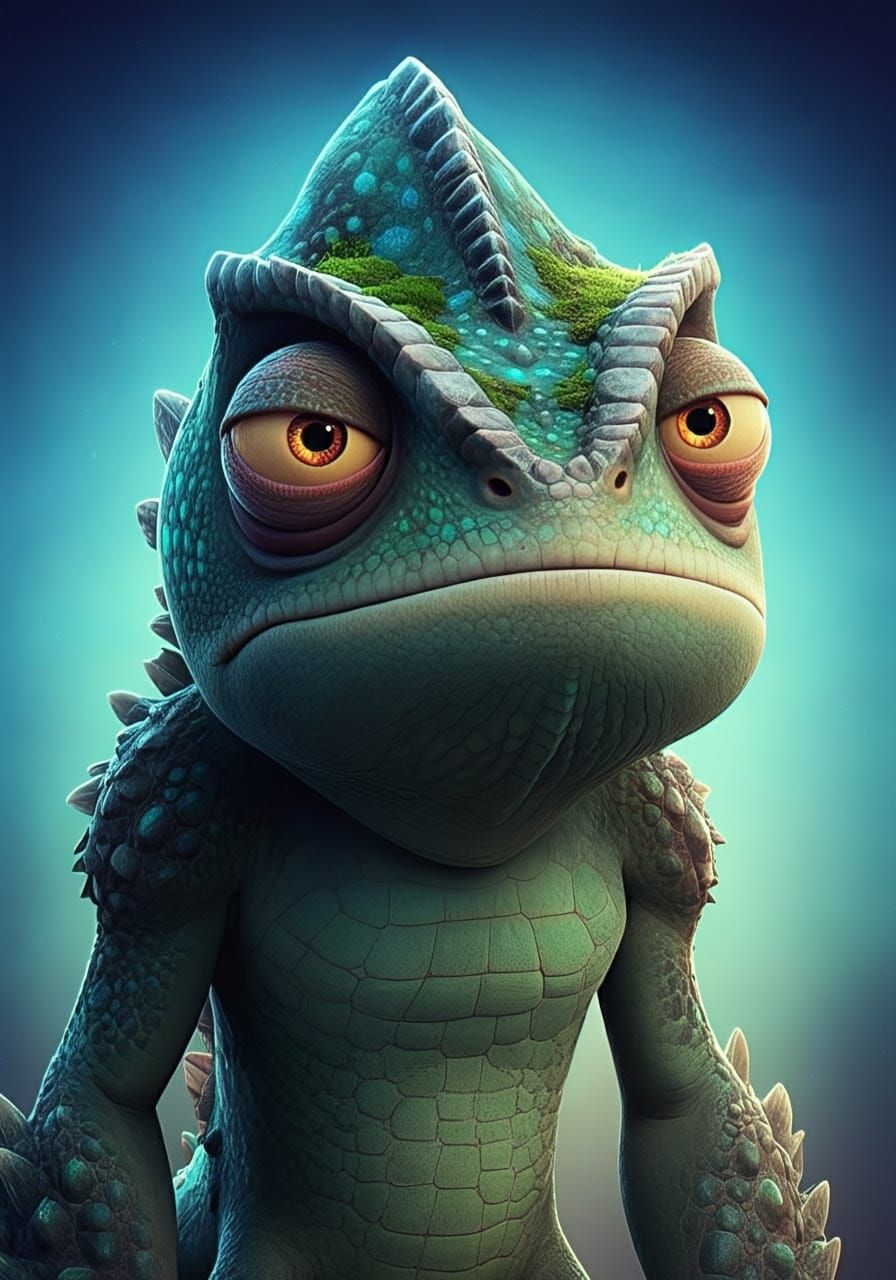 Weary Moss Haired Monster in Detailed 3D Digital Art